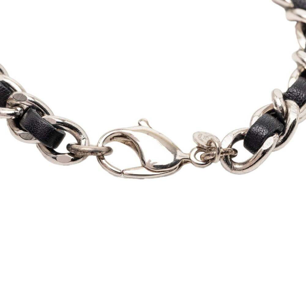 CHANEL Black Leather Logo Charm Bracelet - Picture 4 of 5